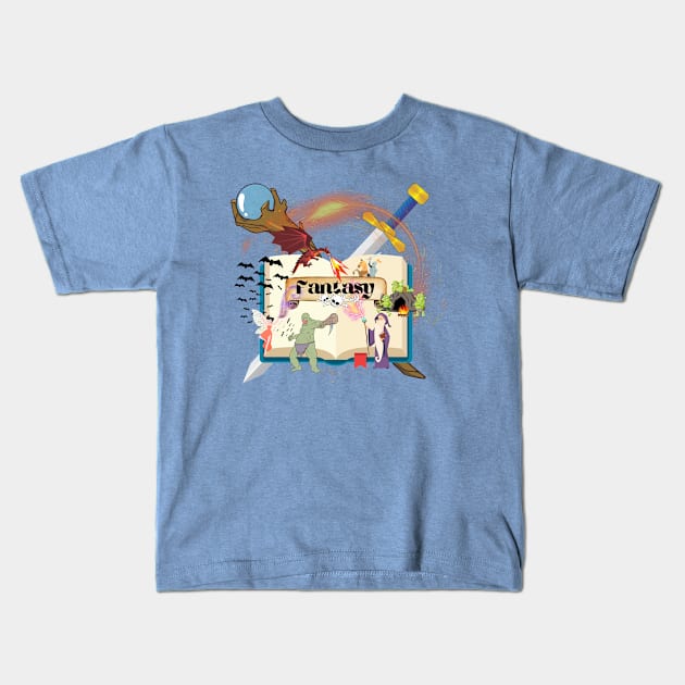Beyond the Pages Kids T-Shirt by AlmostMaybeNever